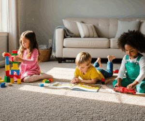 Kids playing on carpet