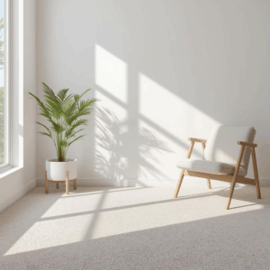 Clean carpet in a well-maintained home supported by a regular cleaning schedule