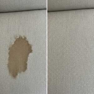 Before and After Coffee stains removal from upholstery